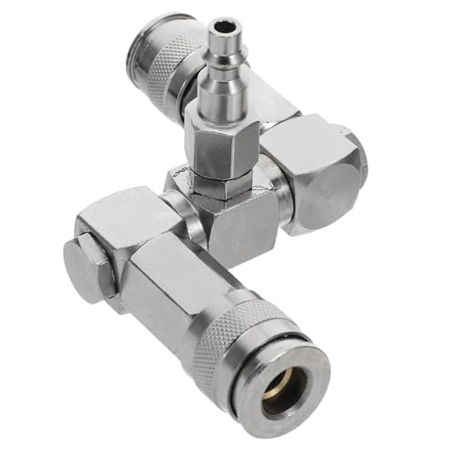 Mikinona Schwerlast Luftschlauch Verteiler mit Drehkupplung Luftdichter Vielseitiger Pneumatik Verbinder für Industrie-kompressorsysteme Silber Mikinona Schwerlast Luftschlauch Verteiler mit Drehkupplung Luftdichter Vielseitiger Pneumatik Verbinder für Industrie-kompressorsysteme Silber von Mikinona