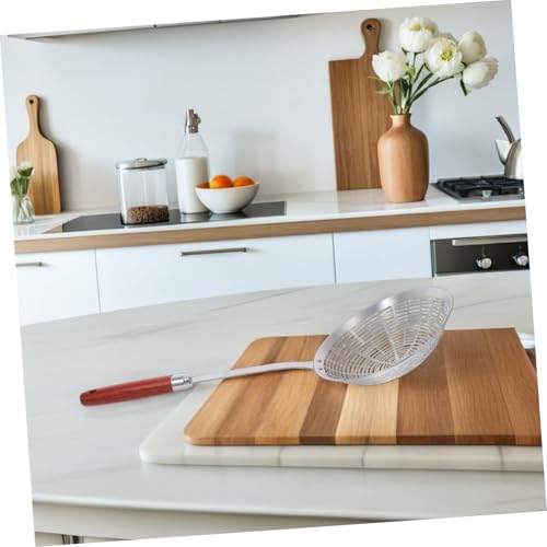 Mikinona Sieb Löffel mit Stabilem Holzgriff Große Gelochte Schöpfkelle zum Abtropfen und Braten Dickes Material für Langlebige Küchennutzung zum von Nudeln Teigtaschen und Pasta von Mikinona
