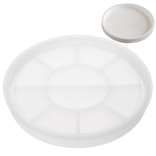 Mikinona Silikonform Tablett mit Dekorativem Rand Wiederverwendbare Runde Gießform aus Hitzebeständigem Silikon für und Aufbewahrungstabletts Vielseitige Epoxidharzform für DIY von Mikinona