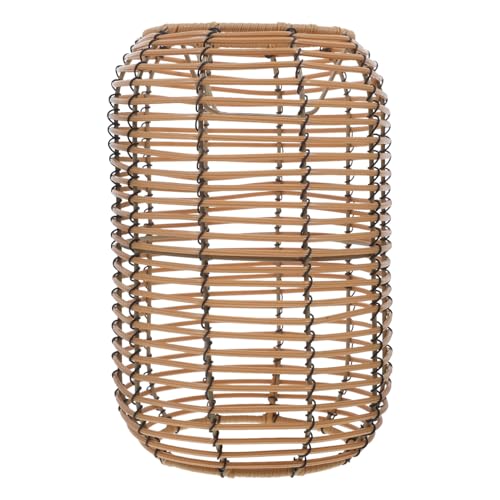Mikinona Simulierter Rattan Lampenschirm Deckenlampe Lampenabdeckung Deko Wohnzimmer Esszimmer Hängelampe Warmes Licht Handgefertigt Minimalistisches Design von Mikinona