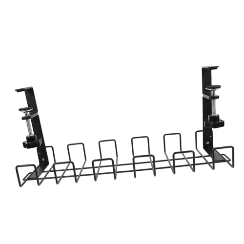 Mikinona Verstellbarer Kabelorganizer für Schreibtisch Robustes Kabelmanagement Tablett Multifunktionales Untertisch Kabelmanagement Geeignet für Büro und Zuhause Schwarz von Mikinona