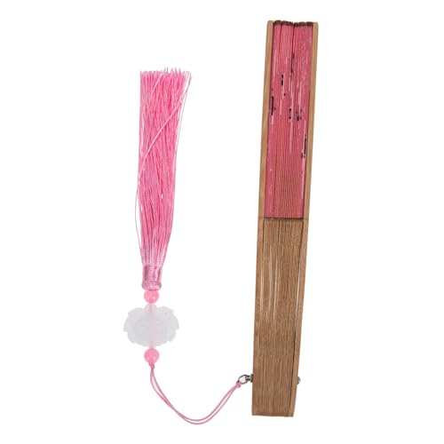 Mikinona Vintage Faltbarer Handfächer aus Hochwertiger Seide und Holz Leicht und Kompakt Tragbarer Chinesischer Handhold Fan für Dekoration und Alltag Eleganter Wandornament Charmeuse von Mikinona