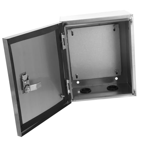 Mikinona Wandmontierte Wasserdichte Elektroverteilerbox mit Abdeckung Wetterfeste Metallgehäuse für Außen Innenbereich Schutzgehäuse für Elektrische Steckdosen Netzwerkschalter und von Mikinona