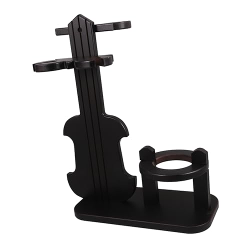 Mikinona Weinglashalter Regal aus Holz Violinform Stehendes Weinflaschenregal mit Hängendem Glashalter Platzsparendes Weinregal für Tisch Robustes Weinlager für Zuhause und Bar von Mikinona