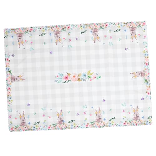 Mikinona wasserdichte und ölbeständige Tischdecke Hase Party-Tischdecke Blau Esstischdekor Abdeckung Tischläufer für den Haushalt Heimtischdecke Osterdekoration Tischtuch Polyester von Mikinona