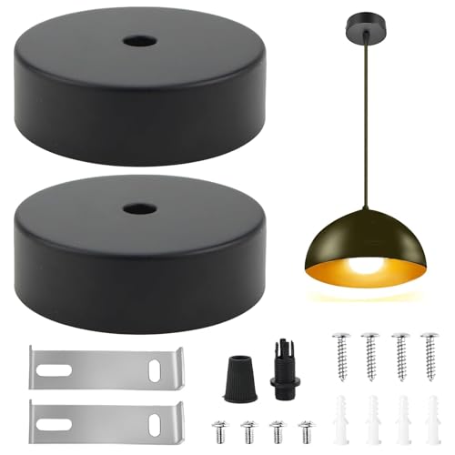 Deckenbaldachin, Lampenabdeckung Decke, Schwarz Baldachin Lampe, Metall Lampen Baldachin, Baldachin Metall Schwarz, Baldachin Abdeckung für Lampen Geeignet, für Wohnzimmer, Flur, Küchenleuchter von Mikiuly