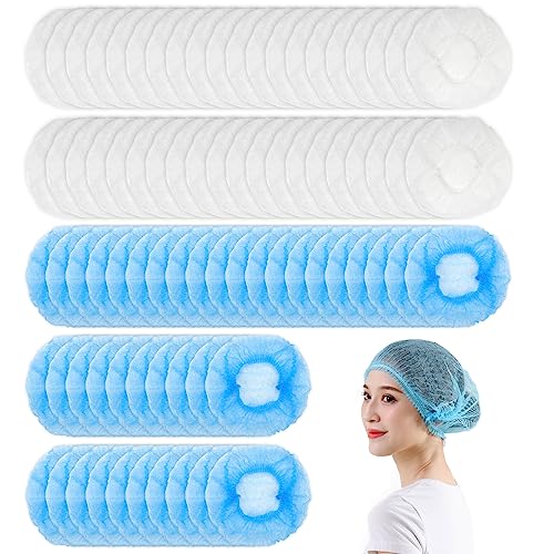 Einweg Nicht Gewebt Bouffant Kappen,Einweg Haarhaube,Elastisch Einweghaarnetz,Vliesstoff Netzhaube,Einweghauben,Unisex Arbeitsmütze Haarnetz,Mit Elastischem Stretch-Band,Einweg Haarnetz von Mikiuly