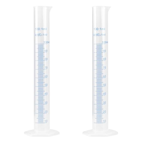 Kunststoff Messzylinder, Messzylinder, 100ml Messbecher, Messwerkzeuge,für DIY et Wissenschaftliche Laboratorien,Kunststoff Graduierung Messzylinder Liquid Messung Werkzeuge Für Chemie Küche,2 Stück Kunststoff Messzylinder, Messzylinder, 100ml Messbecher, Messwerkzeuge,für DIY et Wissenschaftliche Laboratorien,Kunststoff Graduierung Messzylinder Liquid Messung Werkzeuge Für Chemie Küche,2 Stück von Mikiuly