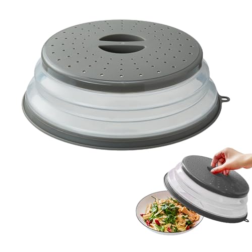 Mikrowellen Abdeckung,Abdeckhaube Mikrowelle,Mikrowelle Deckel,Faltbare Mikrowellen Abdeckung,Deckel Mikrowelle,Microwellenabdeckhaube,Für Obst Und Gemüse,26.5cm (Grau) von Mikiuly