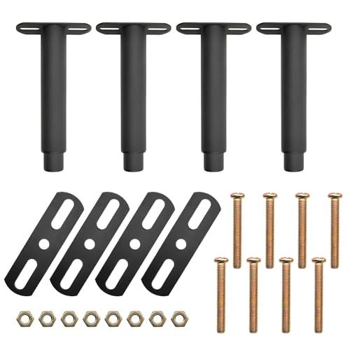 Möbelfüße Verstellbar, Möbelfüße Höhenverstellbar 12-21cm, Tischbeine Höhenverstellbar,Metall Schwarz Möbelbeine,Möbelbeine für Schrank Fernsehschrank Bett Sofa Nachttisch Lehrstuhl Badezimmerschrank von Mikiuly
