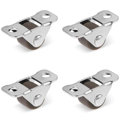 Möbelrollen, Kleine Mini Rollen Set, Kleine Gummi Rollräder mit Stahloberplatte, Kleine Gummi Rollräder, Geräuscharme Möbel Lenkrollen, für Kleingeräte, Möbel, DIY Projekte, 4 Stück von Mikiuly