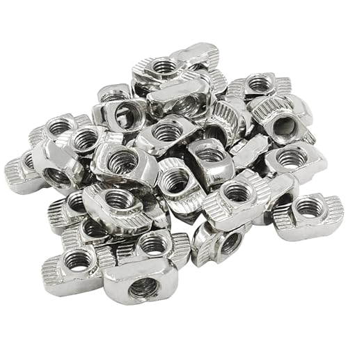 Nutensteine M3, M3 Nutsteine Set, T-Nut-Muttern Schiebemutter, Hammerkopfmutter, Gleitmuttern Schwer, Hammerkopf Befestigungsmutter, für Aluminiumprofil Extrusionsschlitz, 50 Stück von Mikiuly