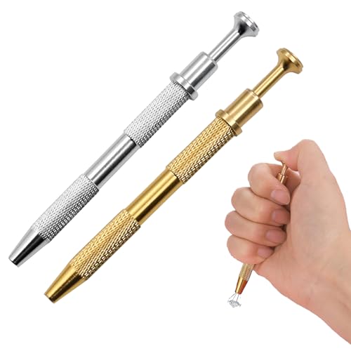 Piercingzange Metall Kugelhalter,Piercing Kugel Greifer,Piercing Kugel Zange,Prong Pinzette,Schmuck Pick Up Werkzeug,Ball Grabber Tool Diamant Prong Catcher Piercing Kugelhalter,2PCs (Gold,Silber) von Mikiuly