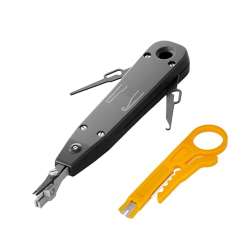 Punchdown-Werkzeug, Ethernet-Punchdown-Werkzeug, professionelles Ethernet-Punchdown-Werkzeug für RJ45-Buchse, Cat5/Cat6/Ca7 & Telefonkabel, Schlagklemmen-Einführwerkzeuge mit Abisolierzange Combo von Mikiuly