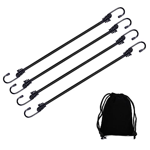 Elastisch Spanngummis mit Haken, Spanngummi mit Haken, Expander mit Haken, Expander Set Gepäckspanner, Extra Stark Spanngurte mit Haken für Tarps Fahrräder Motorräder Auto Ladung, 4 Stück von Mikiuly
