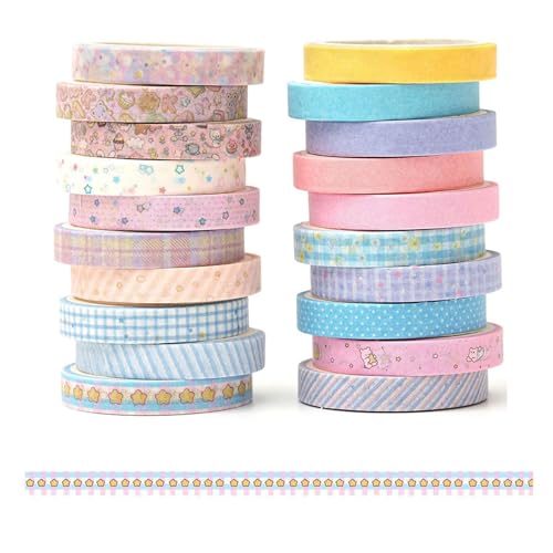 Washi Tape Set, 20 Rollen Ernte Washi Tape Set, buntes dekoratives Klebeband, Scrapbooking, Masking Tape, für Zeitungen, DIY-Dekoration, Tagebücher, Sammelalben, Packungen von Mikiuly