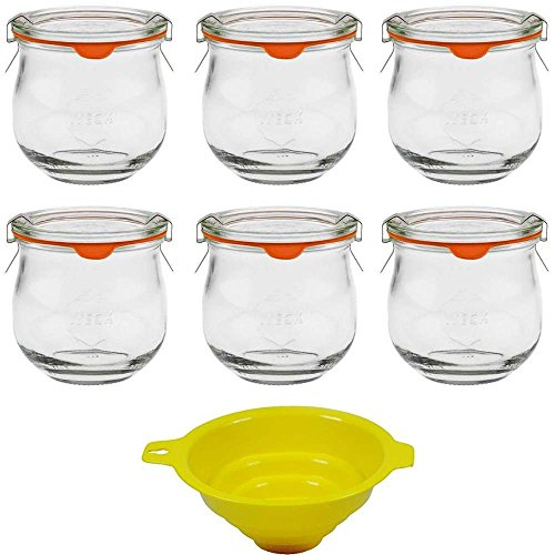6 Weckgläser Rundrandgläser in Tulpenform 370 ml inkl. Zubehör von mikken