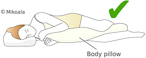 Mikoala Körper Kissen mit 2 Stück Baumwolle Satin Bezug, Sky Blau von Mikoala