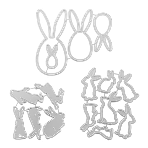 3 Set Ostern Stanzschablonen Stanzschablone Stanzbögen Stanze Prägeschablone Stanzformen Osterhase Osterei für Basteln Scrapbooking Fotopapier Karten Handwerk DIY Ostern Geschenk Deko 2024 Neue von Mikocofo