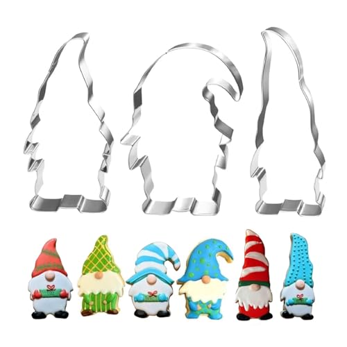 3 Stück Wichtel Ausstecher Weihnachten Ausstechformen Keksausstecher Wichtel Edelstahl 3D Weihnachten Ausstecher für Torten Fondant Kekse Wichtel Geschenk (Wichtel) von Mikocofo