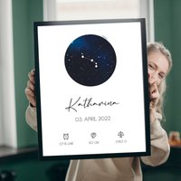 Personalisiertes Geburtsposter | Kinderzimmer Deko Sternzeichen Sternbild Geburtsdaten Geschenk Zur Geburt Oder Taufe von MikolosDesign