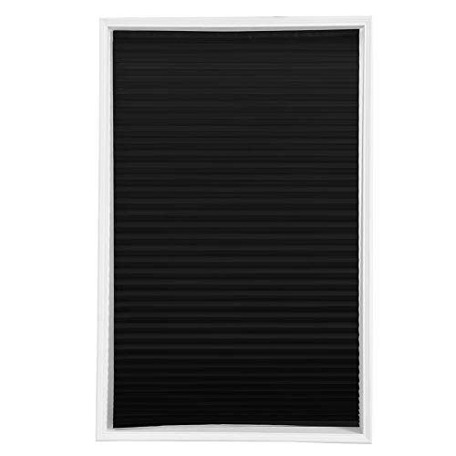 Mikolot Selbstklebende Plissee Papier-Jalousien für Badezimmer, Küche, Balkon, Schwarz , 60 x 180cm von Mikolot