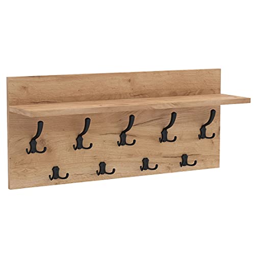 AKKE Mikon 40x90 | VERTI Garderobenpaneel Wandgarderobe Garderobe Wandpaneel Kleiderstange SCHWARZ | GOLD CRAFT von AKKE