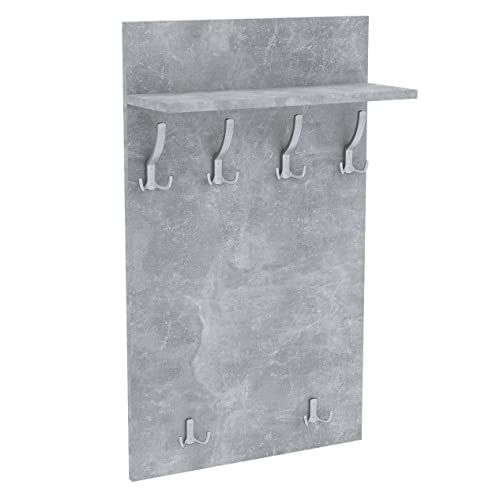 AKKE 90x60 | MAXI Garderobenpaneel Wandgarderobe Garderobe Wandpaneel Kleiderstange ALUMINIUM | BETON von AKKE