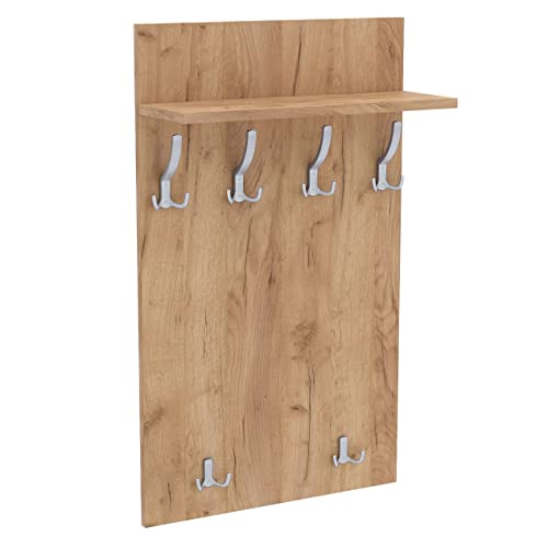 AKKE 90x60 | MAXI Garderobenpaneel Wandgarderobe Garderobe Wandpaneel Kleiderstange ALUMINIUM | GOLD CRAFT von AKKE