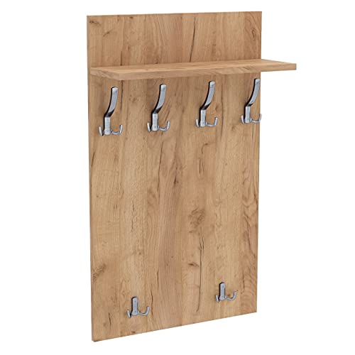 AKKE 90x60 | MAXI Garderobenpaneel Wandgarderobe Garderobe Wandpaneel Kleiderstange CHROM | GOLD CRAFT von AKKE