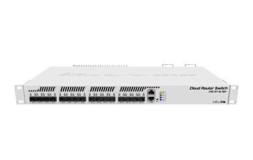 MikroTik Cloud Router Switch 317-1G-16S+RM with 800MHz CPU, 1GB RAM, 1xGigabit LAN, 16xSFP+ Cages, RouterOS L6 or SwitchOS (dual Boot), Passive Cooling 1U rackmount Enclosure, Dual redundant PSU von MikroTik