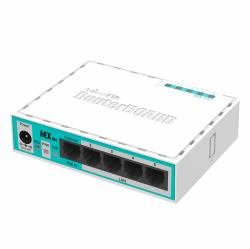 MikroTik RB750r2 - hEX lite RouterOS L4 64MB RAM, 5xLAN, Soho Router, PoE in, Plastic case von MikroTik