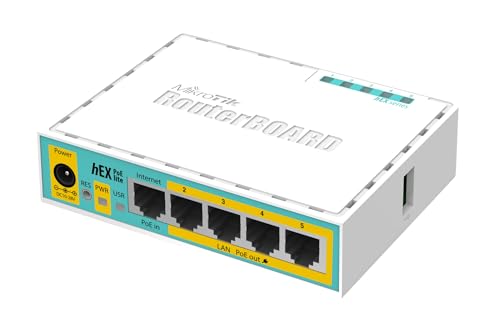 MikroTik hEX PoE lite Ethernet Router [5X Fast Ethernet, PoE] von MikroTik