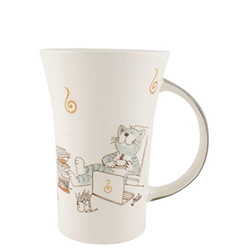 Mila Keramik-Becher Coffee Pot Oommh Katze relax - take it easy Home-Office | MI-82227 | 4045303822276 von Mila GmbH