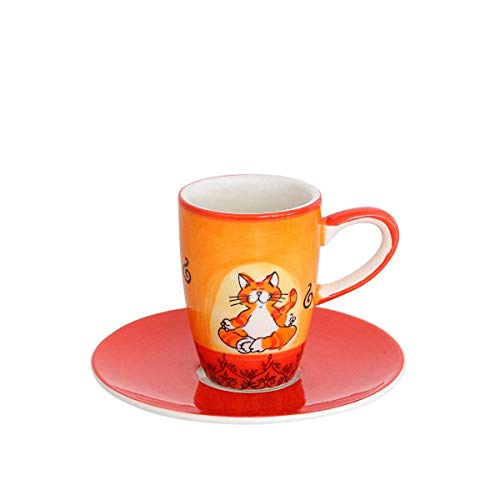 Mila Keramik Espresso-Tasse mit Untere, Oommh Katze | MI-88038 | 4045303880382 von Mila GmbH