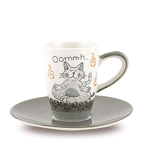 Mila Keramik Espresso-Tasse mit Untere, Oommh Katze Pure | MI-88402 | 4045303884021 von Mila GmbH