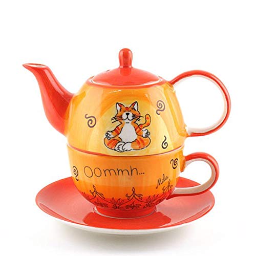 Mila Keramik Tee-Set: Tea for One, Oommh Katze | MI-99038 von Mila GmbH