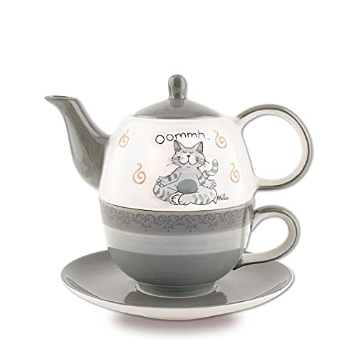 Mila Keramik Tee-Set: Tea for One, Oommh Katze Pure | MI-99402 | 4045303994027 von Mila GmbH
