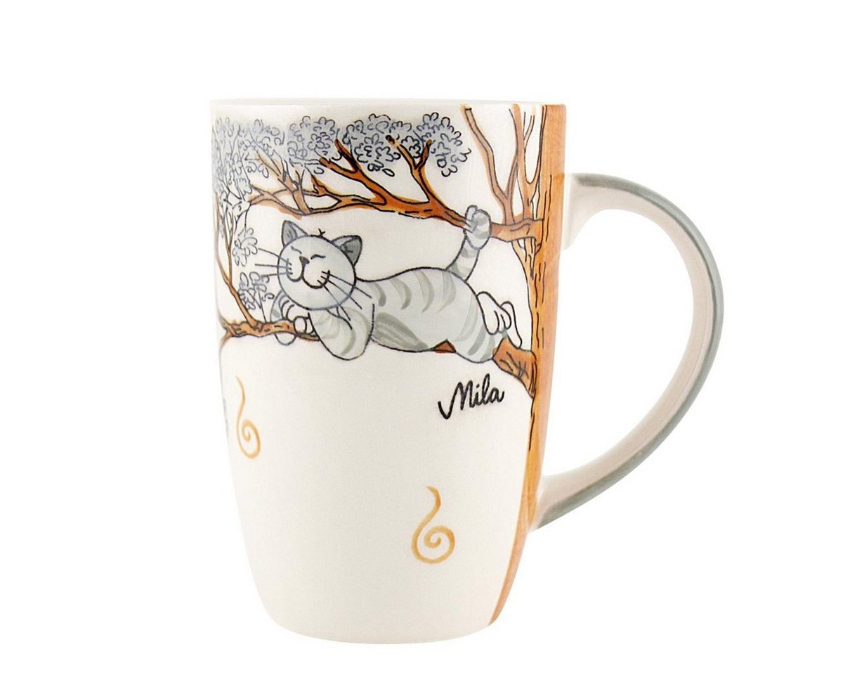 Mila Becher Mila Keramik-Designbecher Oommh Katze Pure Relax, Keramik von Mila