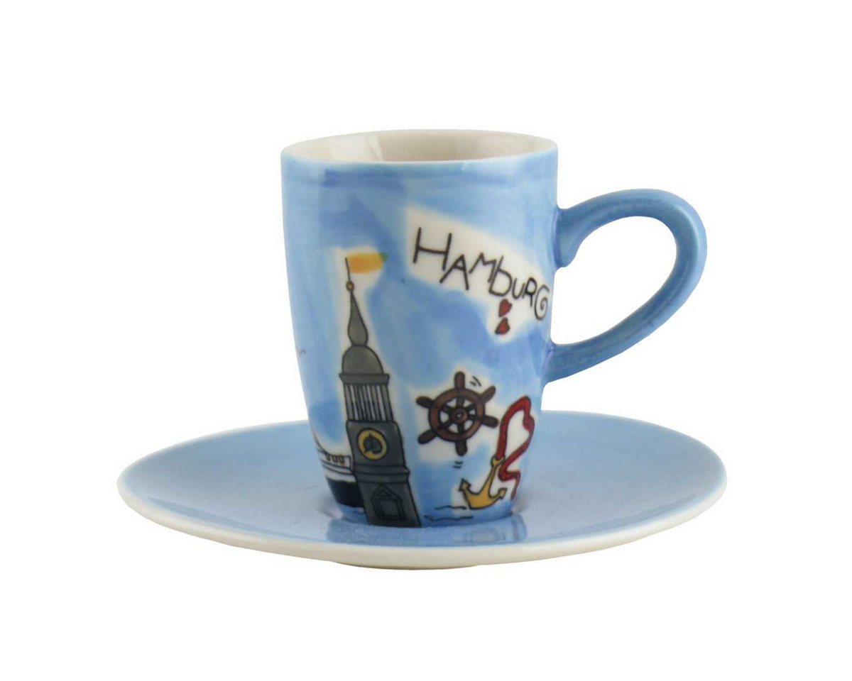 Mila Espressotasse Mila Keramik Espresso-Tasse mit Untere Motiv Hamburg, Keramik von Mila