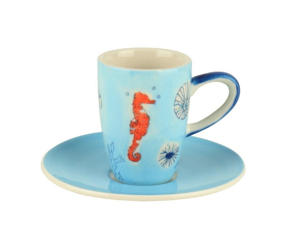 Mila Espressotasse Mila Keramik Espresso-Tasse mit Untere Save the Ocean, Keramik von Mila