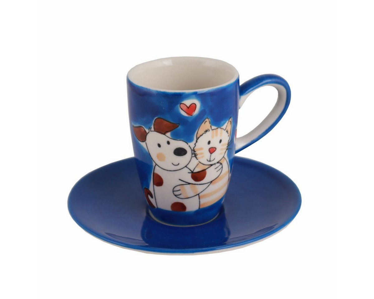 Mila Espressotasse Mila Keramik Espresso-Tasse mit Untere Cat & Dog Love, Keramik von Mila