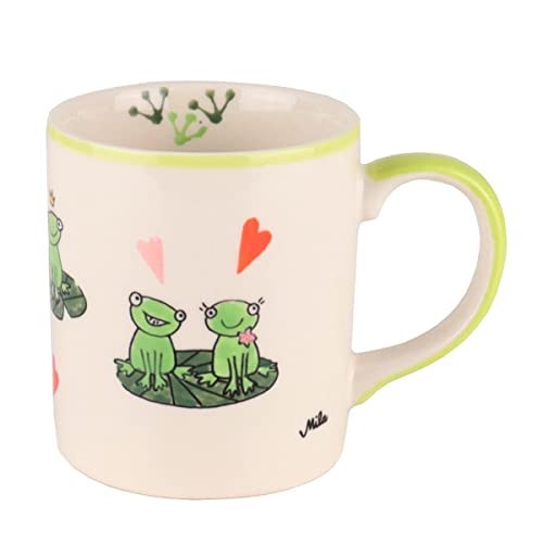 Mila Keramik-Becher Love is in The Air ca. 250ml Tee- oder Kaffee-Tasse für Verliebte zum Valentinstag Hochzeitstag Jahrestag von Mila