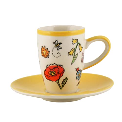 Mila Keramik Espresso-Tasse mit Untere Lovely Flowers | MI-88249 von Mila