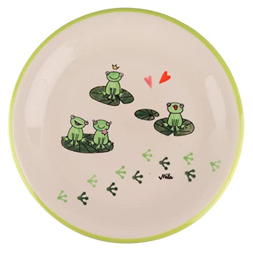 Mila Keramik-Teller Love is in The Air ca. 22 cm Dessert-Platte Frühstück Kaffee Kuchen Nachtisch Vesper Jause Vorspeise für Verliebte zum Valentinstag Hochzeitstag Jahrestag von Mila