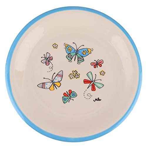 Mila Keramik-Teller Summer Beauty ca. 22 cm D Schmetterlings-Dessert-Platte Frühstück Kaffee Kuchen Nachtisch Vesper Jause Vorspeise mit Frühlings-Motiven von Mila