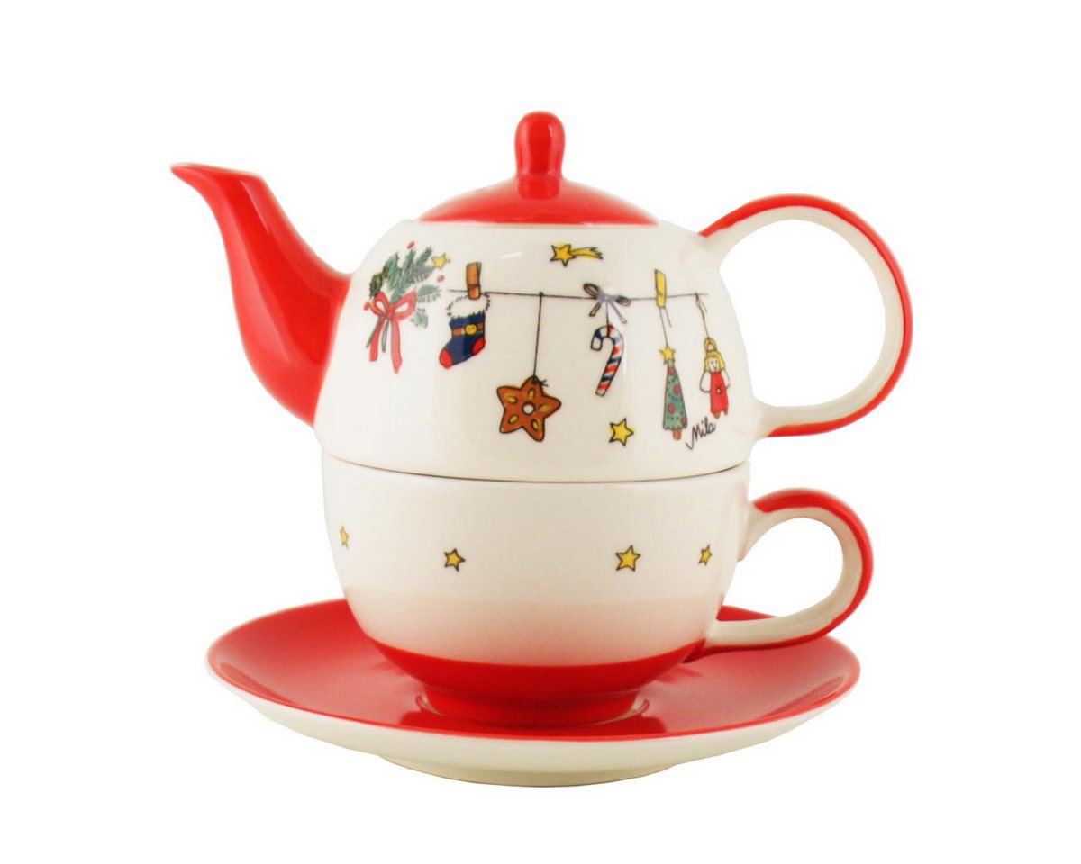 Mila Teekanne 440s-Exklusiv Mila Keramik Tee-Set Tea for One Es Weihnachtet sehr, 0,4 l, (Set) von Mila