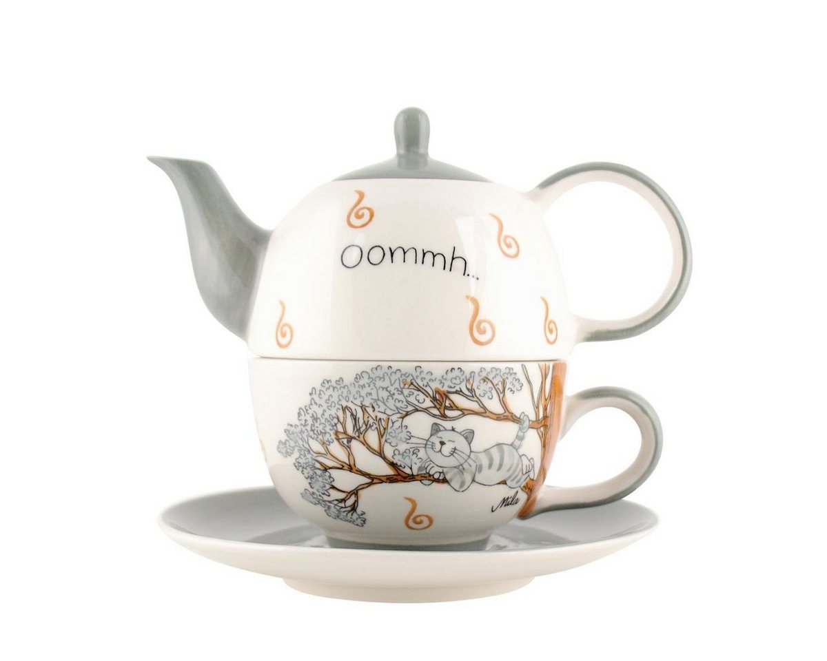 Mila Teekanne Mila Keramik Tee-Set Oommh Katze Pure Relax, 0,4 l, (Set, Tee-Set) von Mila