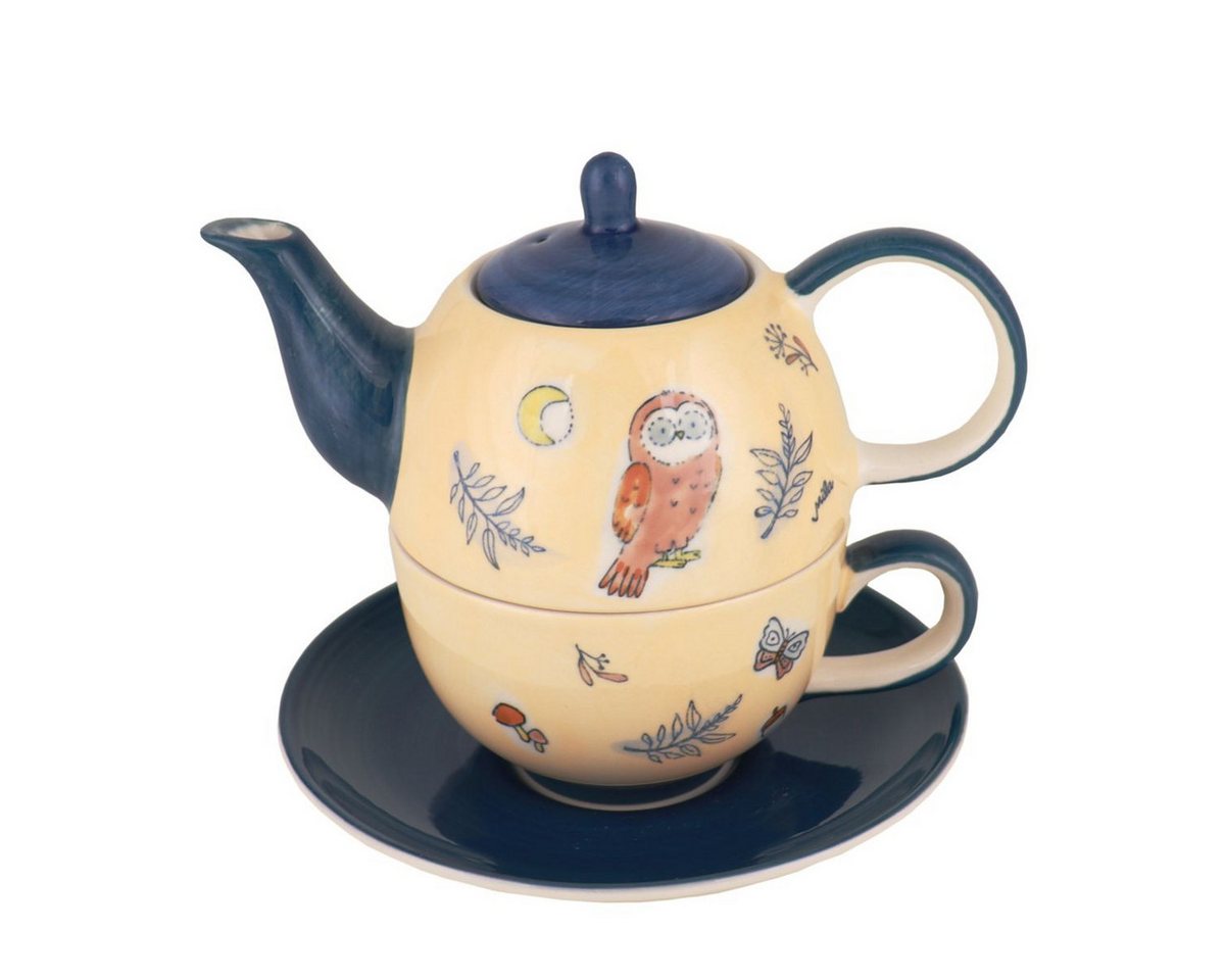Mila Teekanne Mila Keramik Tee-Set Tea for One Herbst-Eule, 0.4 l, (Set, Tee-Set) von Mila