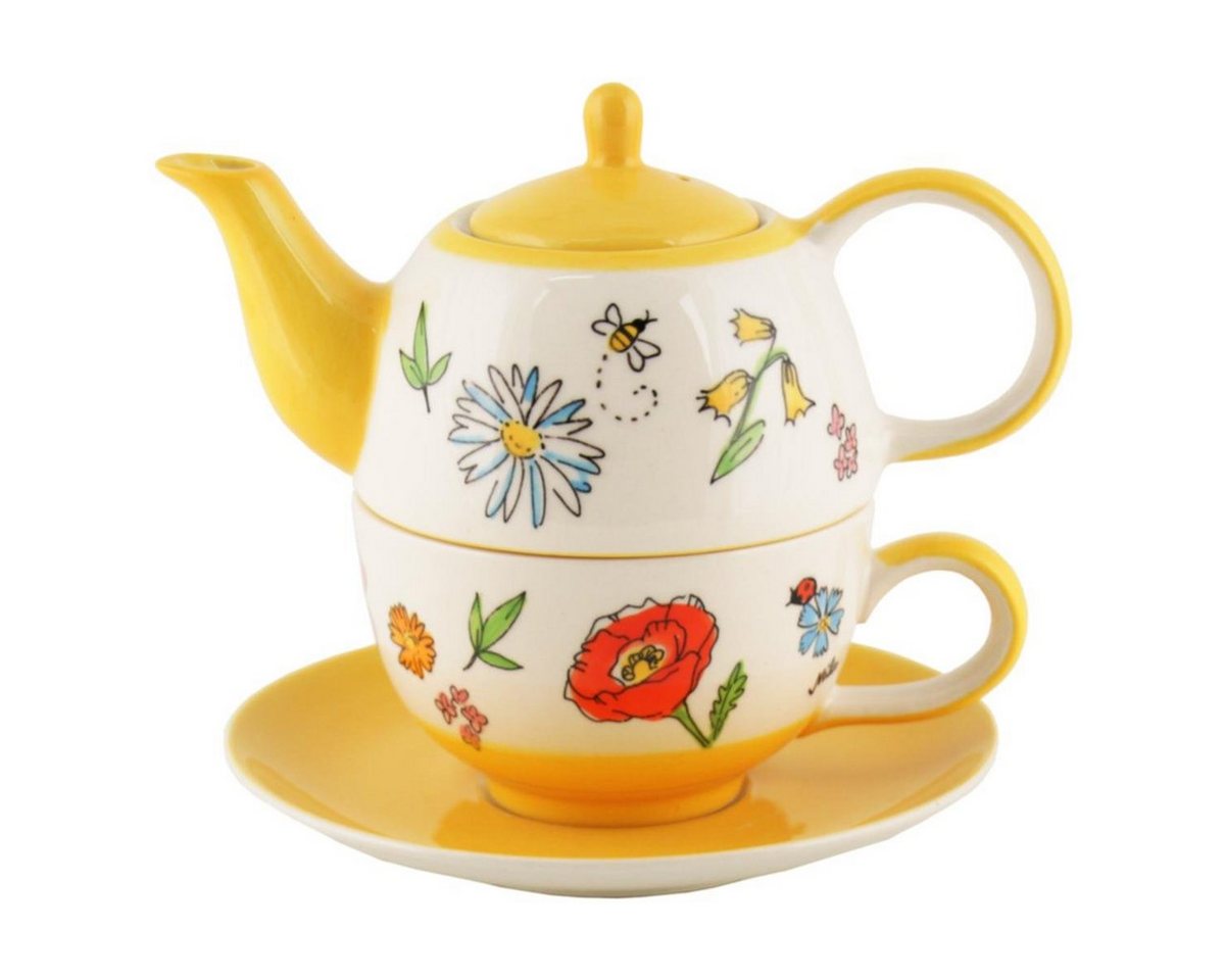 Mila Teekanne Mila Keramik Tee-Set Tea for One Lovely Flowers, 0,4 l, (Set) von Mila